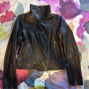 Mackage Kenya Black Lambskin Leather Jacket